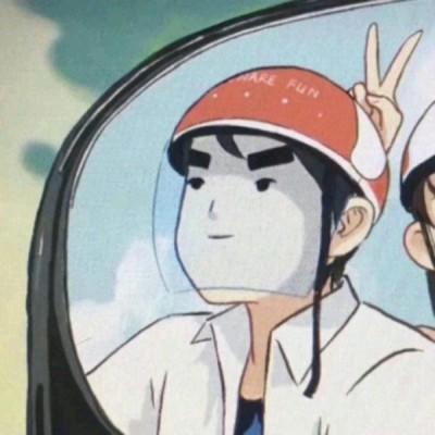 黑白短發男生頭像卡通5